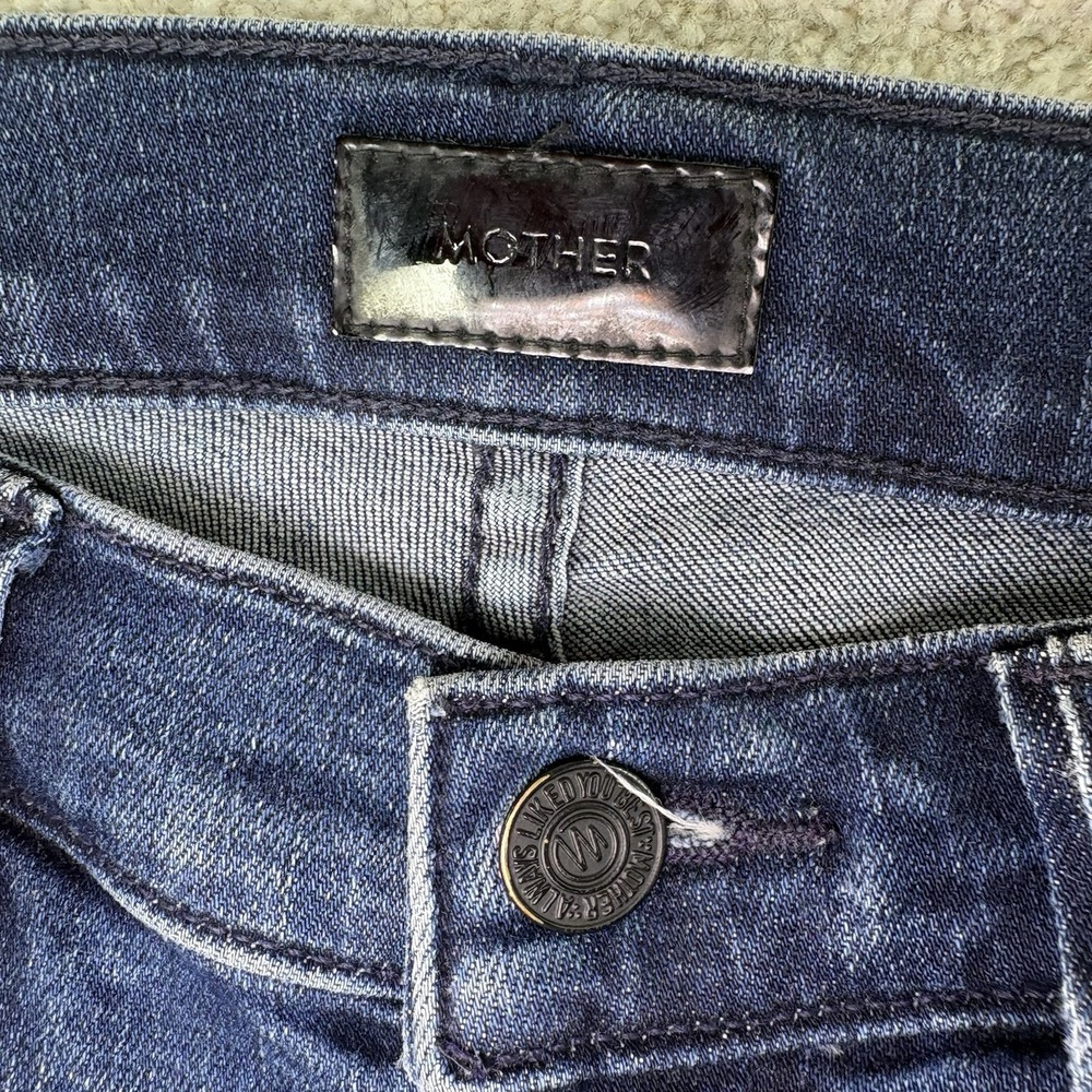 Mother Size 23 The Weekender Fray Mint Condition Flare Jeans Raw Hem High Rise - Picture 5 of 9